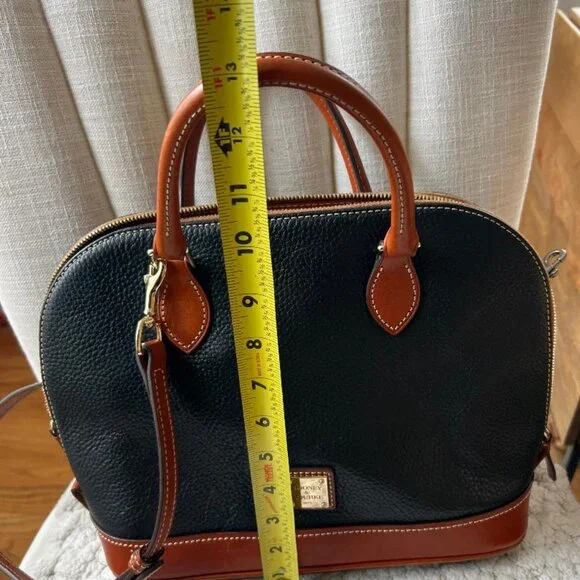 Pebble Grain Leather Zip Zip Dooney & Bourke Satchel